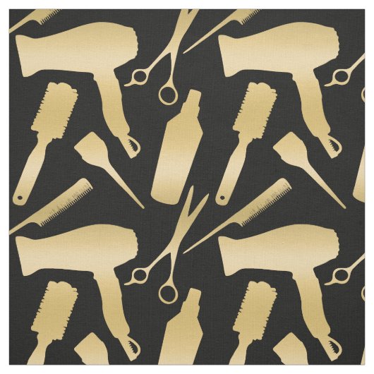 Gold Black Stylist Tools Friseursalon Stoff (Muster)