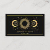 Gold Black Sun Moon Celestial Visitenkarte (Vorderseite)