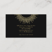 Gold Black Sun Moon Yoga Instructor Visitenkarte (Rückseite)