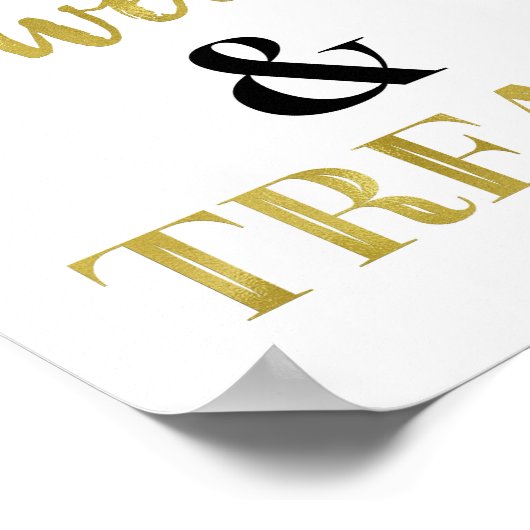 Gold Black Süßigkeiten & Leckereien Desserttisch Poster (Ecke)