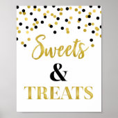 Gold Black Süßigkeiten & Leckereien Desserttisch Poster (Vorne)
