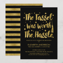 Gold & Black Tassel Abschluss Card