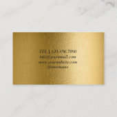 Gold & Black Texture Business Card Visitenkarte (Rückseite)