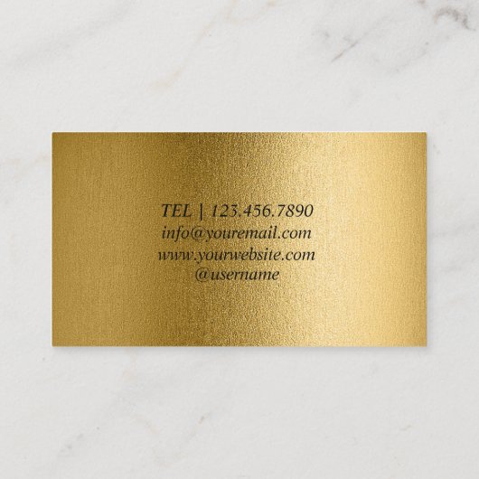 Gold & Black Texture Business Card Visitenkarte (Rückseite)