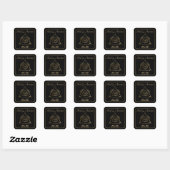 Gold & Black Third Eye Intention Candle Label Quadratischer Aufkleber (Blatt)