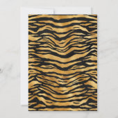 Gold Black Tiger Stripe Elegant Birthday Einladung (Rückseite)