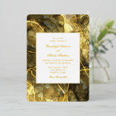 Gold Black Topaz Gemstone Hochzeit Folieneinladung (Stehend vorne)