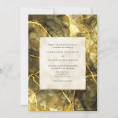 Gold Black Topaz Gemstone Hochzeitseinladung Einladung (Vorderseite)