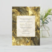 Gold Black Topaz Gemstone Hochzeitseinladung Einladung (Stehend Vorderseite)