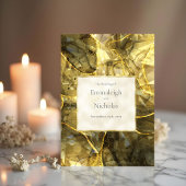 Gold Black Topaz Gemstone Hochzeitsprogramme Dreifach-gefaltete Programmkarte