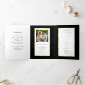 Gold Black Topaz Gemstone Hochzeitsprogramme Dreifach-gefaltete Programmkarte (Innenseite)