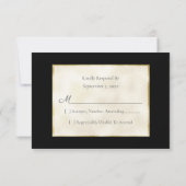 Gold Black Topaz Gemstone Wedding RSVP Karte (Rückseite)