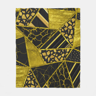 Gold Black Triangle Texusion Fleecedecke