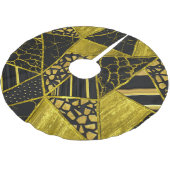 Gold Black Triangle Texusion Polyester Weihnachtsbaumdecke (Schrägansicht)