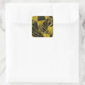 Gold Black Triangle Texusion Quadratischer Aufkleber (Tasche)