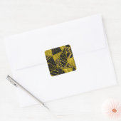 Gold Black Triangle Texusion Quadratischer Aufkleber (Umschlag)