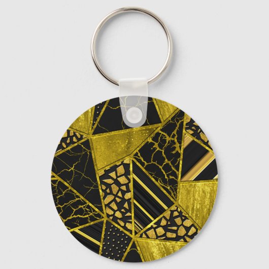 Gold Black Triangle Texusion Schlüsselanhänger (Vorderseite)