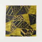 Gold Black Triangle Texusion Wandteppich (Vorderseite (Horizontal))