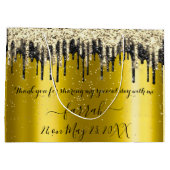 Gold Black Tropfens befürworten Gastgeschenk Hochz Große Geschenktüte (Rückseite)