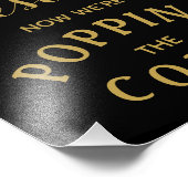 GOLD & Black VERLOBUNG Ankündigungszeichen Fotodruck (Ecke)