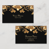 Gold Black Verziert Flor Business Card Visitenkarte (Vorne/Hinten)