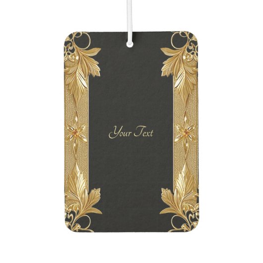 Gold Black Verziert Floral Air Freshener Autolufterfrischer (Vorderseite)