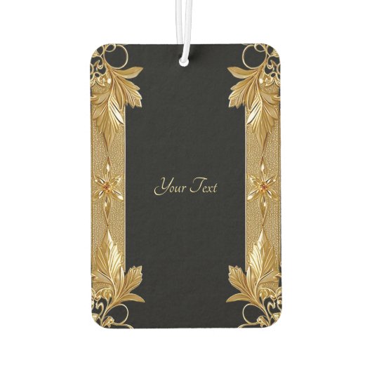 Gold Black Verziert Floral Air Freshener Autolufterfrischer (Rückseite)