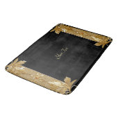 Gold Black Verziert Floral Bath Mat Badematte (Schrägansicht)