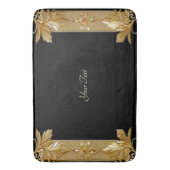 Gold Black Verziert Floral Bath Mat Badematte (Vorderseite Vertikal)