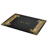 Gold Black Verziert Floral Cutting Board Schneidebrett (Ecke)