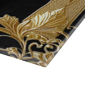 Gold Black Verziert Floral Cutting Board Schneidebrett (Ecke)