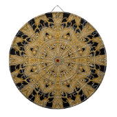 Gold Black Verziert Floral Dartboard Dartscheibe (vorne)