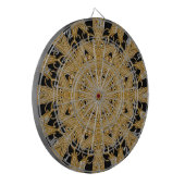 Gold Black Verziert Floral Dartboard Dartscheibe (Vorderseite Links)