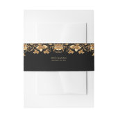 Gold Black Verziert Floral Einladungsbanderole (Vorderseite Beispiel)