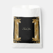 Gold Black Verziert Floral Fevor Bag Geschenktütchen (Vorderseite)