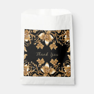 Gold Black Verziert Floral Fevor Bag Geschenktütchen