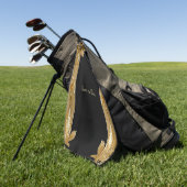 Gold Black Verziert Floral Golf Handtuch (Gras)