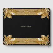 Gold Black Verziert Floral Guest Book Gästebuch (Rückseite)