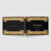 Gold Black Verziert Floral Guest Book Gästebuch (Voll)