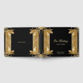 Gold Black Verziert Floral Guest Book Gästebuch (Voll)