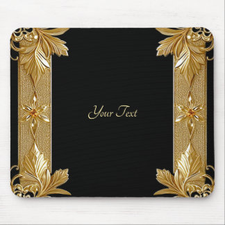 Gold Black Verziert Floral Mousepad