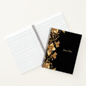 Gold Black Verziert Floral Notebook Notizblock (Innenseite)