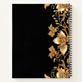 Gold Black Verziert Floral Notebook Notizblock (Rückseite)