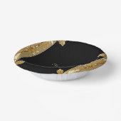 Gold Black Verziert Floral Pappteller (Gewinkelt)