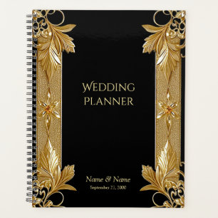 Gold Black Verziert Floral Planner Planer