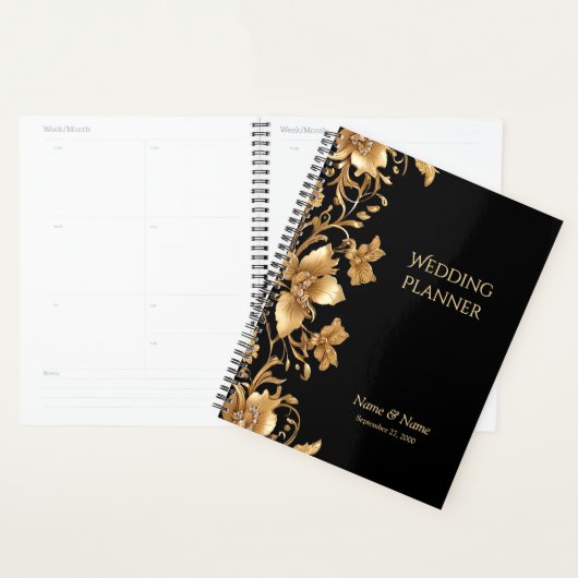 Gold Black Verziert Floral Planner Planer (Anzeige)