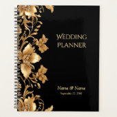 Gold Black Verziert Floral Planner Planer (Vorderseite)