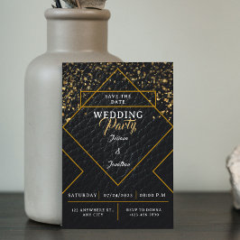Gold & Black Vintag Elegante Save the Date Hochzei Einladung