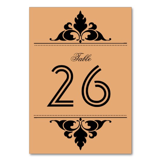 Gold Black Vintag Modern Art Deco Tischnummer (Vorderseite)