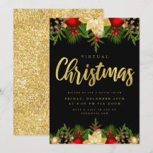 Gold Black VIRTUAL Weihnachtsfeiertag Online-Party